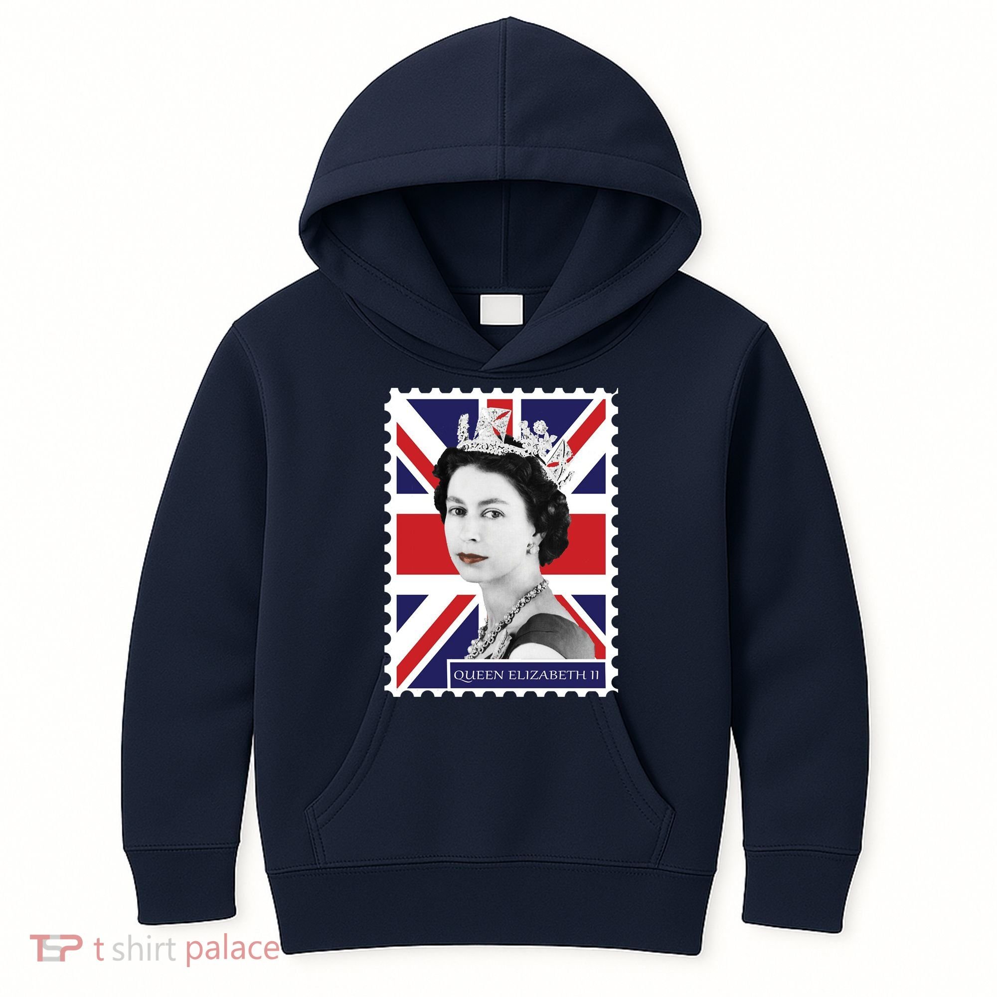 Queen Elizabeth II England Stamp Kids Hoodie