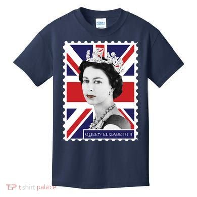 Queen Elizabeth II England Stamp Kids T-Shirt