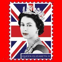 Queen Elizabeth II England Stamp Santa Hat thumb 1