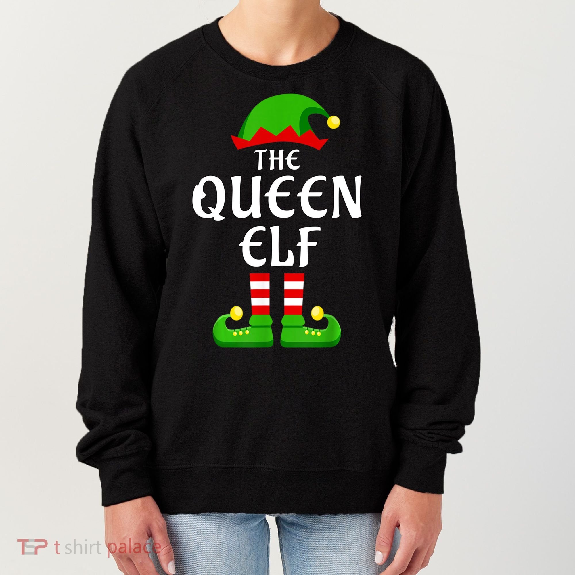Queen Elf Pajama Matching Group Christmas Holiday Women's Sweatshirt