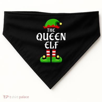 Queen Elf Pajama Matching Group Christmas Holiday USA-Made Doggie Bandana
