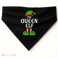 Queen Elf Pajama Matching Group Christmas Holiday USA-Made Doggie Bandana thumb 0