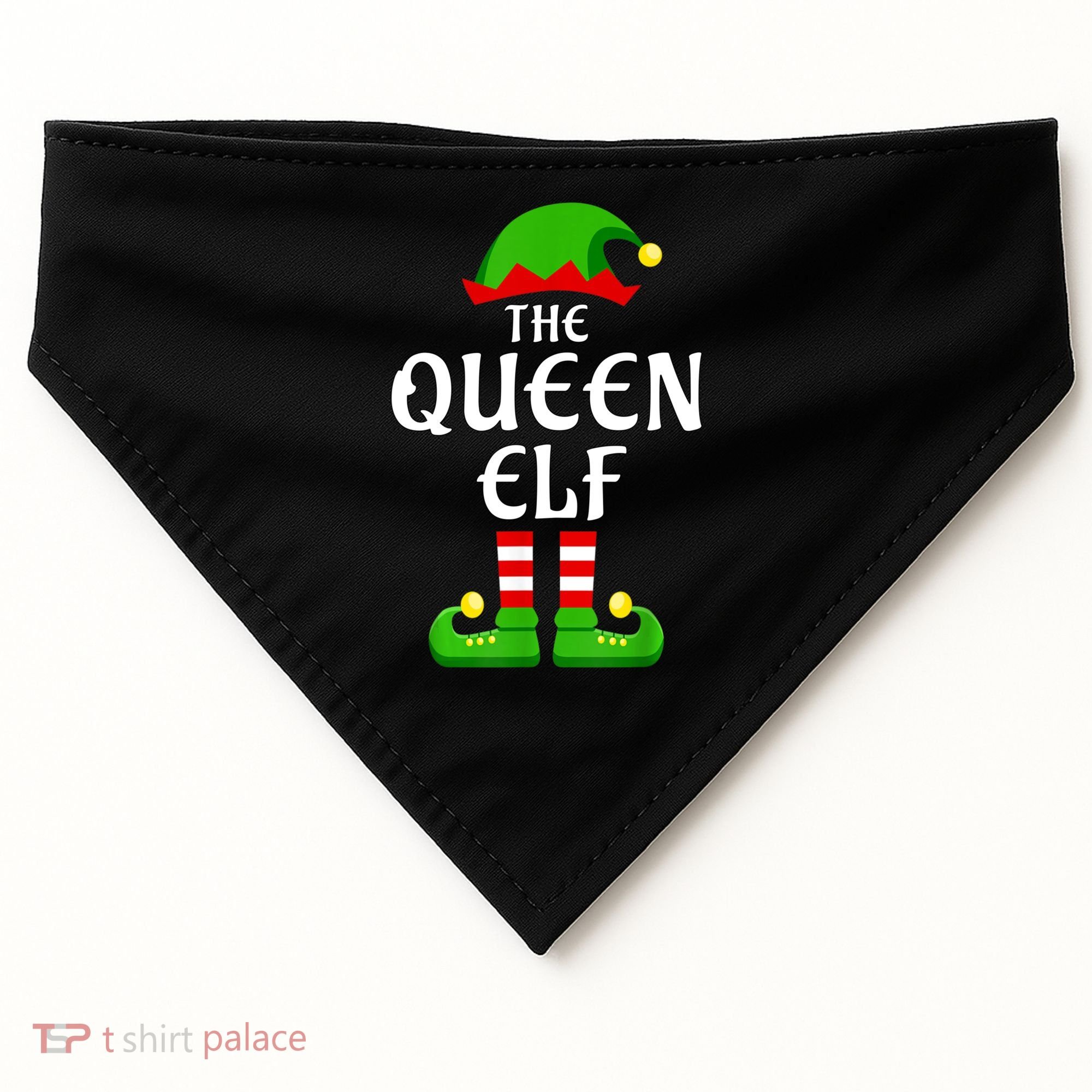 Queen Elf Pajama Matching Group Christmas Holiday USA-Made Doggie Bandana