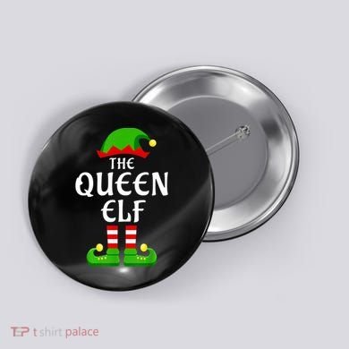 Queen Elf Pajama Matching Group Christmas Holiday Button