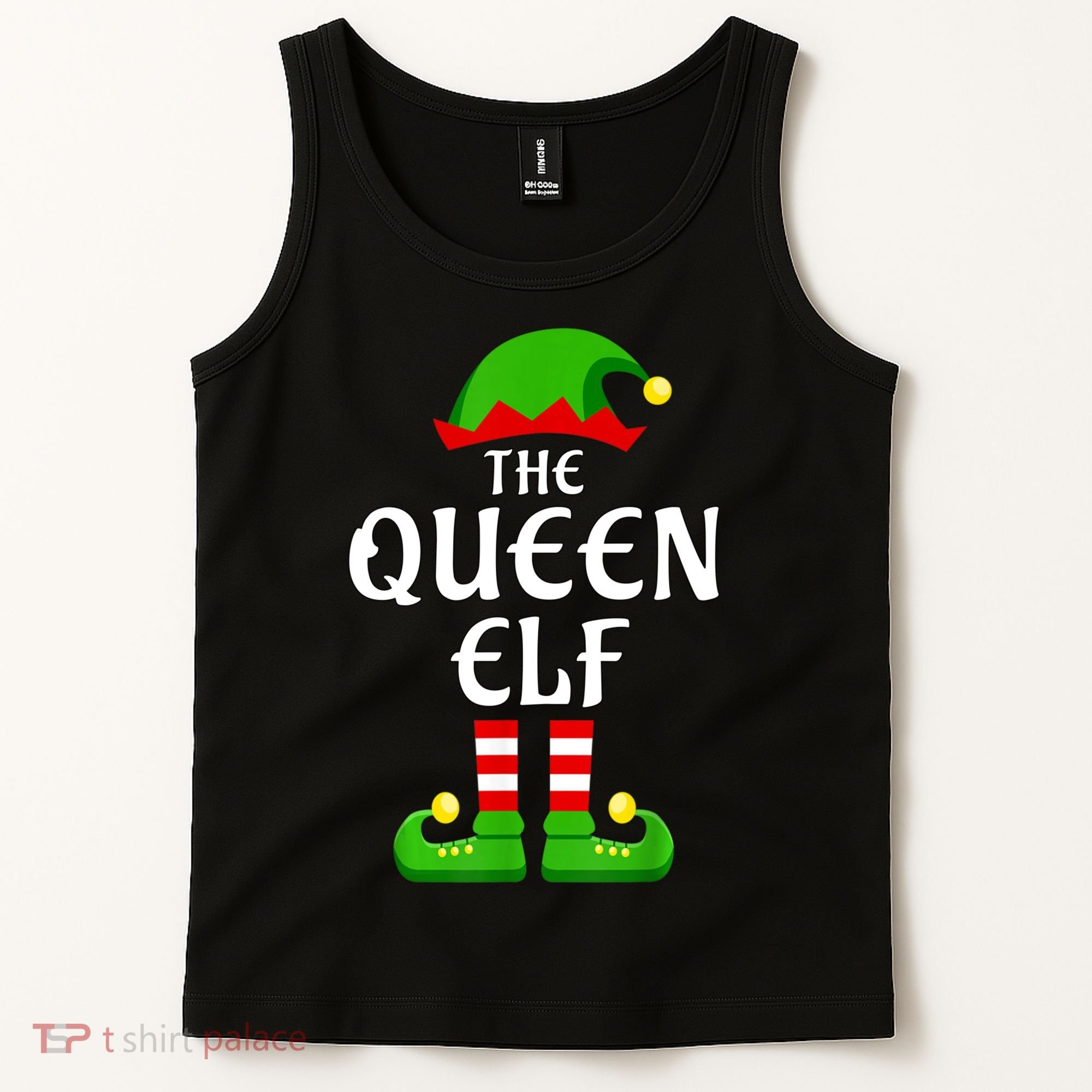Queen Elf Pajama Matching Group Christmas Holiday Tank Top