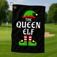 Queen Elf Pajama Matching Group Christmas Holiday Golf Towel thumb 1