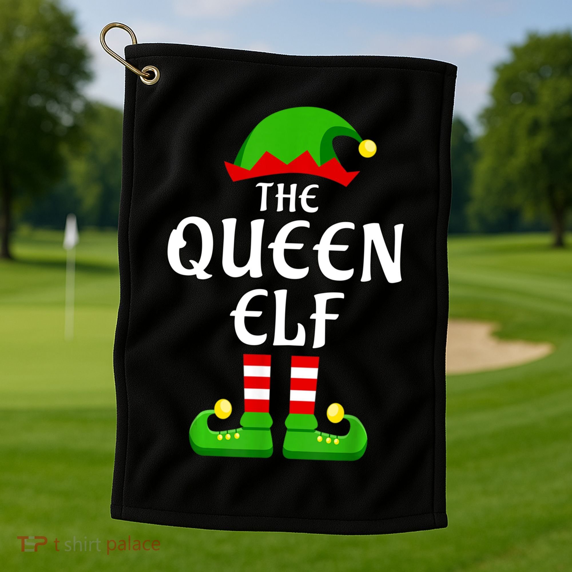 Queen Elf Pajama Matching Group Christmas Holiday Golf Towel