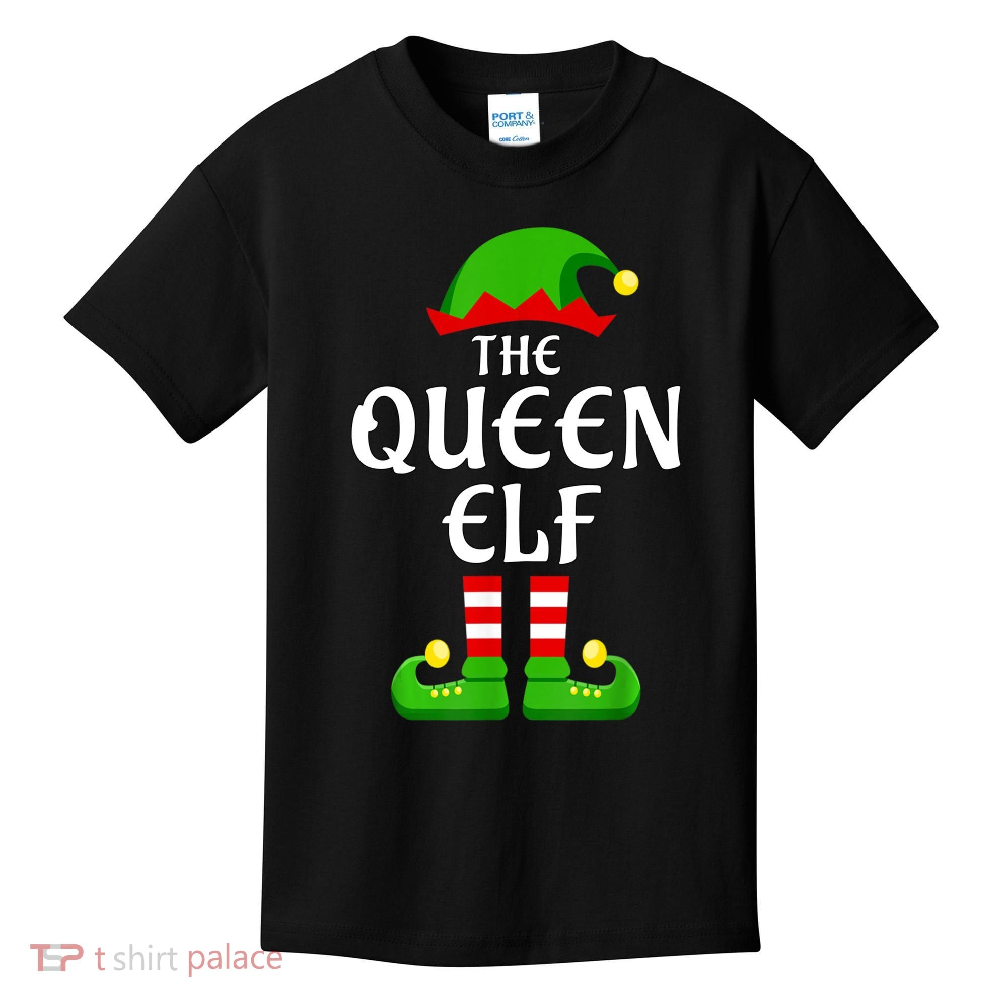 Queen Elf Pajama Matching Group Christmas Holiday Kids T-Shirt