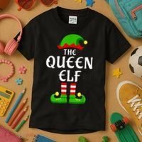 Queen Elf Pajama Matching Group Christmas Holiday Kids T-Shirt thumb 3