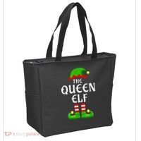 Queen Elf Pajama Matching Group Christmas Holiday Tote Bag thumb 2