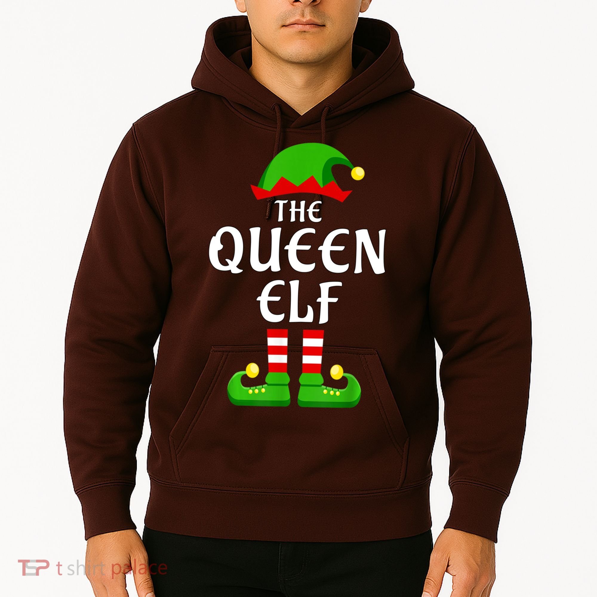 Queen Elf Pajama Matching Group Christmas Holiday Hoodie