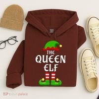 Queen Elf Pajama Matching Group Christmas Holiday Hoodie thumb 4