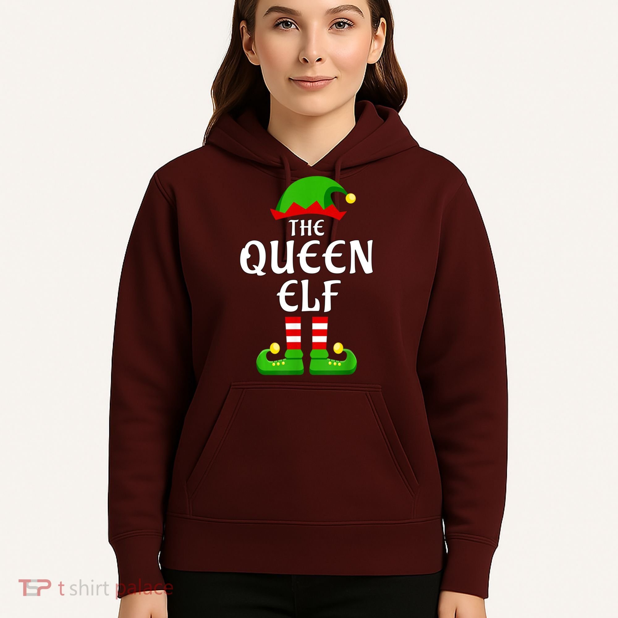Queen Elf Pajama Matching Group Christmas Holiday Hoodie