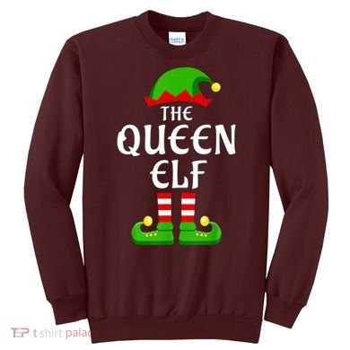Queen Elf Pajama Matching Group Christmas Holiday Sweatshirt