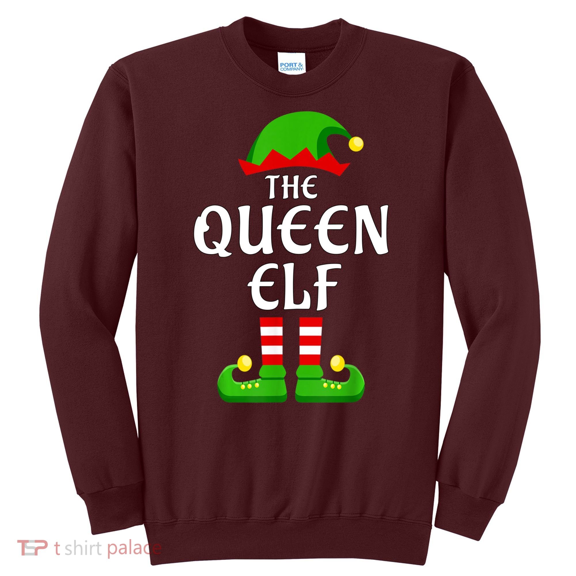 Queen Elf Pajama Matching Group Christmas Holiday Sweatshirt