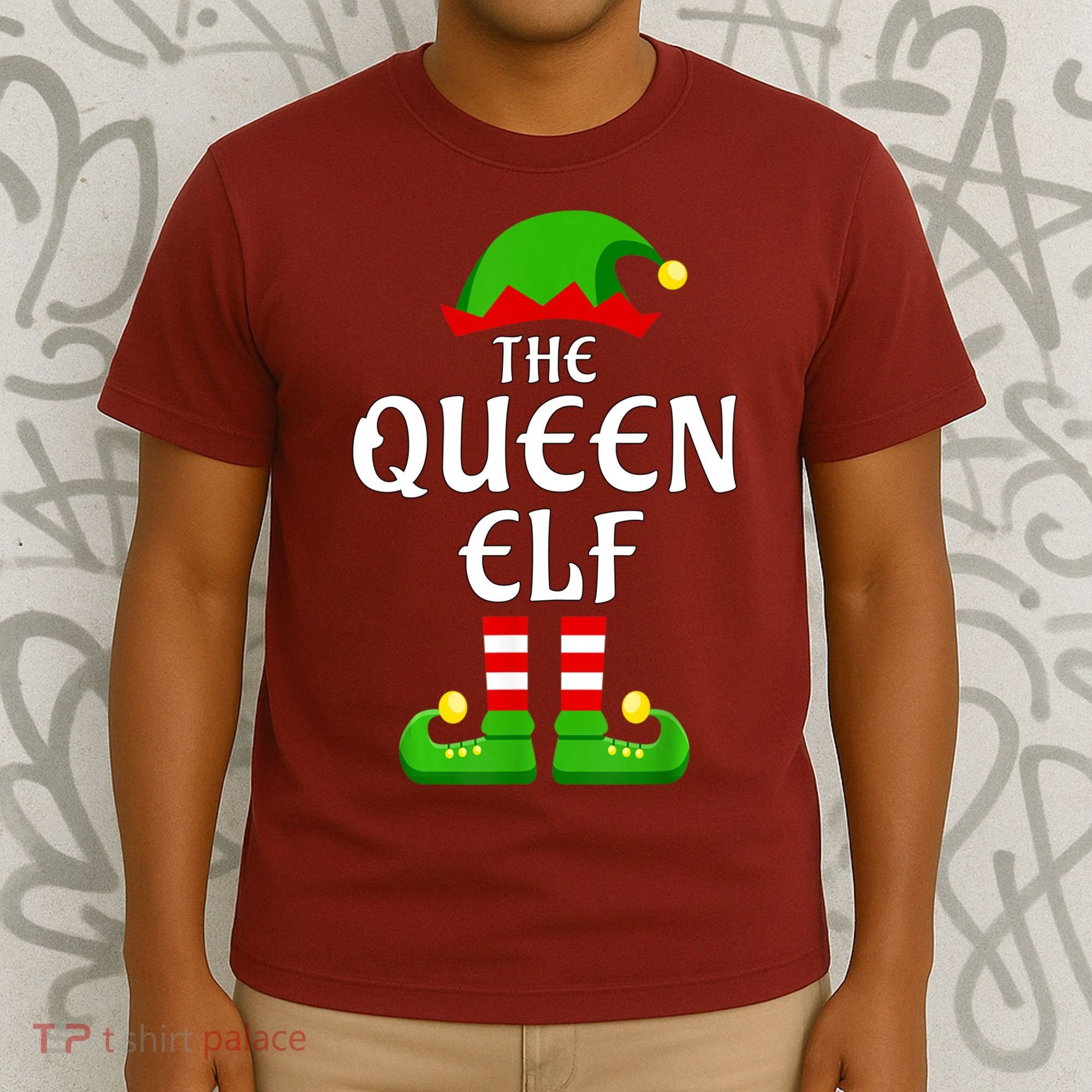Queen Elf Pajama Matching Group Christmas Holiday T-Shirt