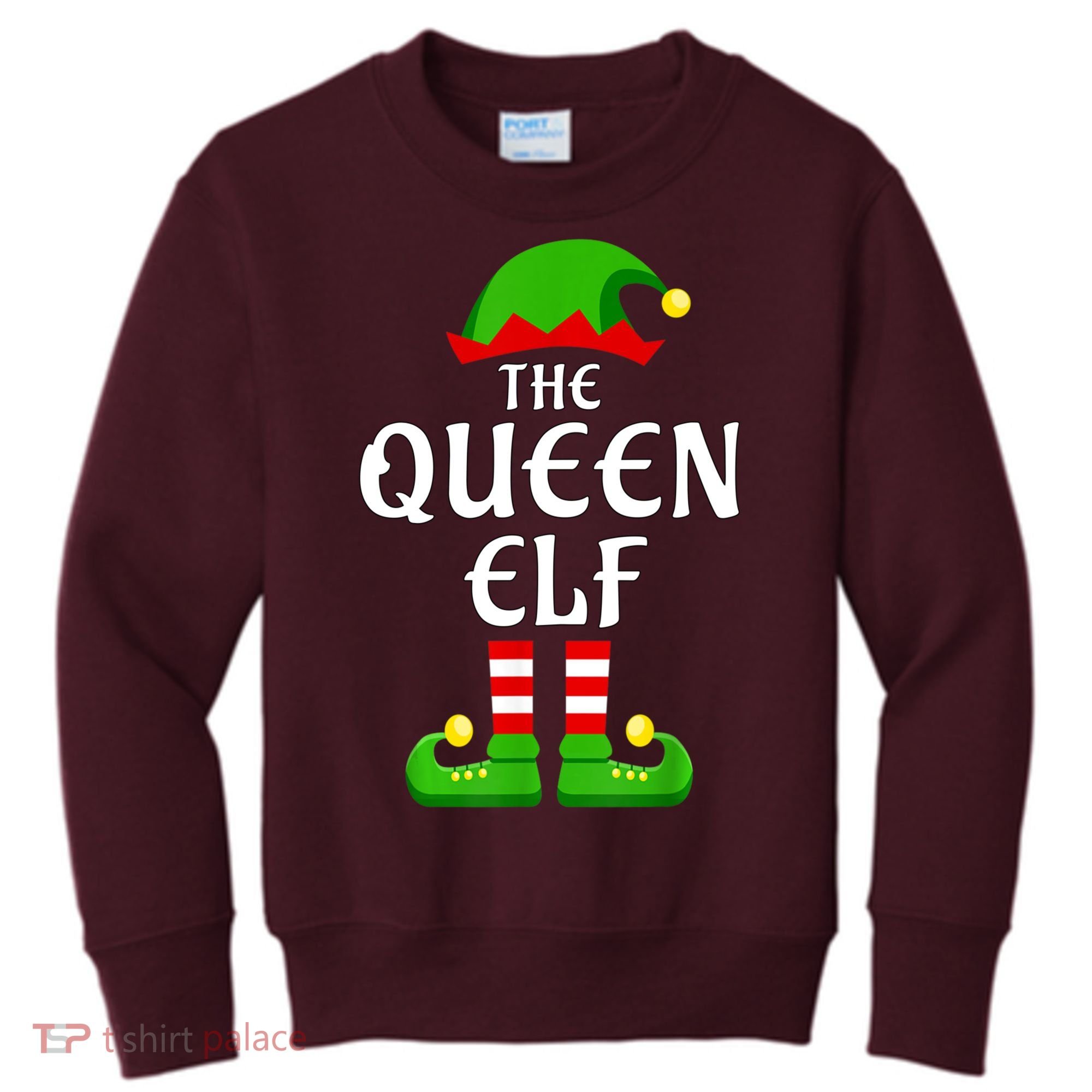 Queen Elf Pajama Matching Group Christmas Holiday Kids Sweatshirt