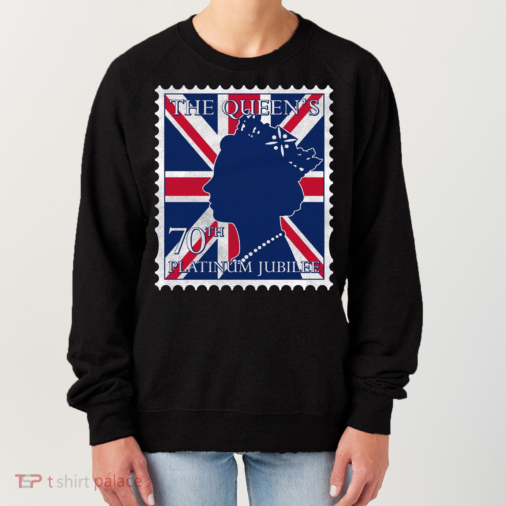 Queen Elizabeth Platinum Jubilee Celebration Queens 70th Anniversary Union Jack Women's Sweatshirt