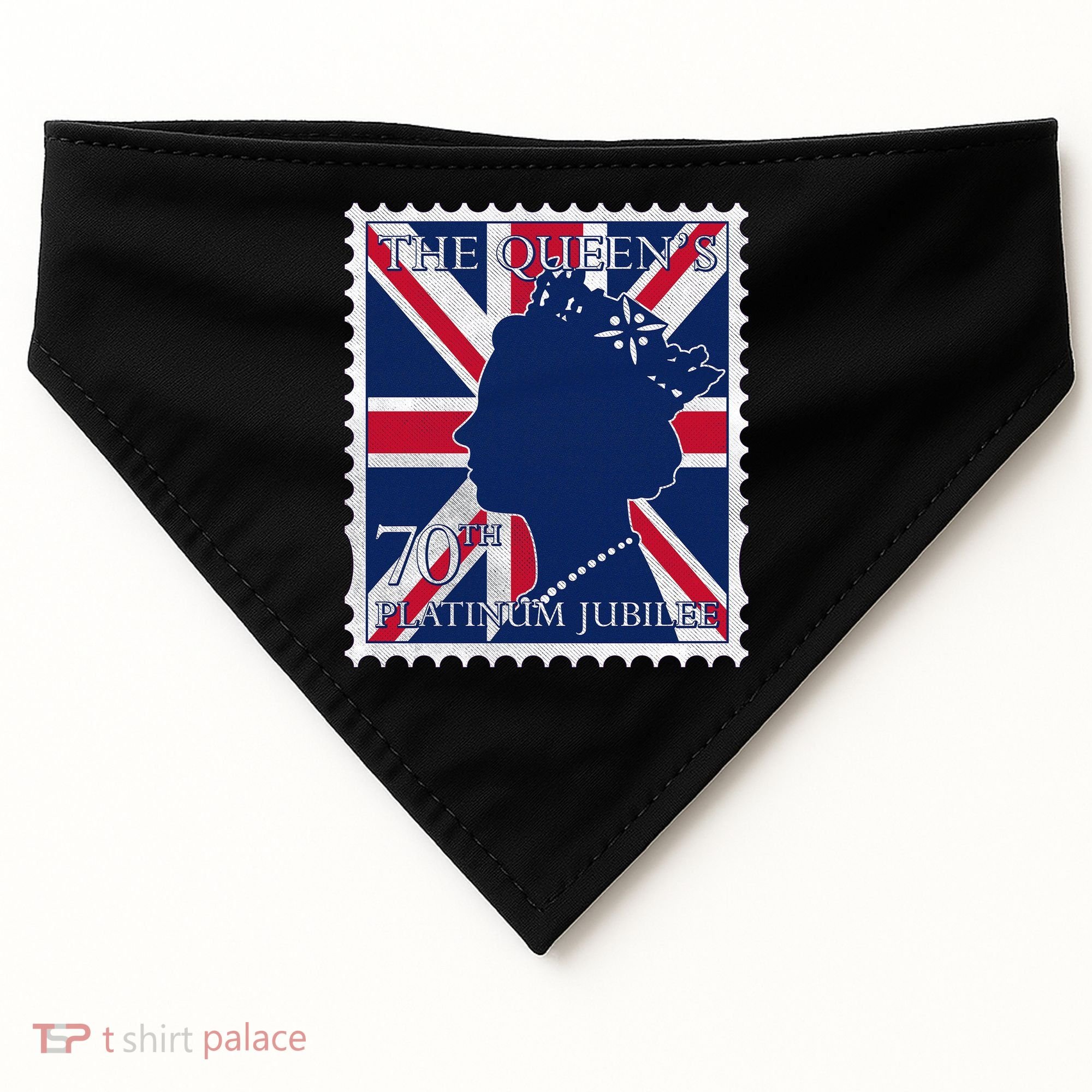 Queen Elizabeth Platinum Jubilee Celebration Queens 70th Anniversary Union Jack USA-Made Doggie Bandana