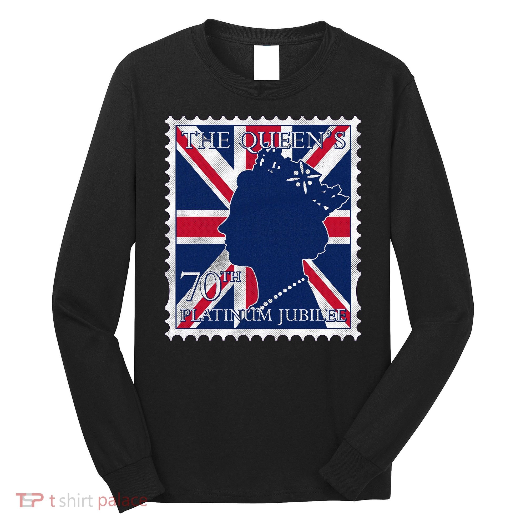 Queen Elizabeth Platinum Jubilee Celebration Queens 70th Anniversary Union Jack Long Sleeve Shirt