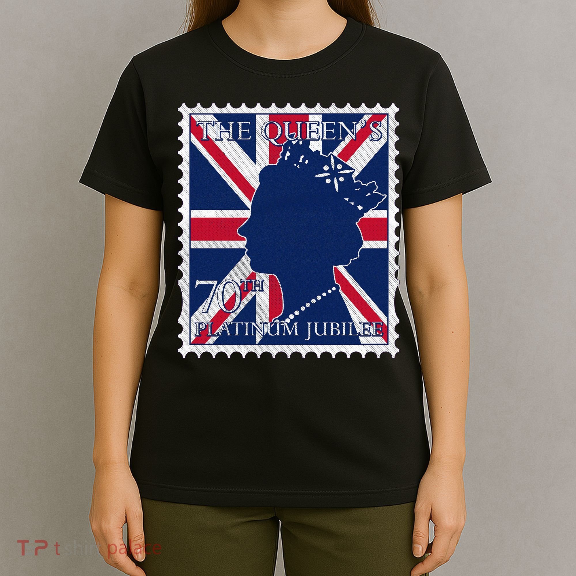 Queen Elizabeth Platinum Jubilee Celebration Queens 70th Anniversary Union Jack T-Shirt