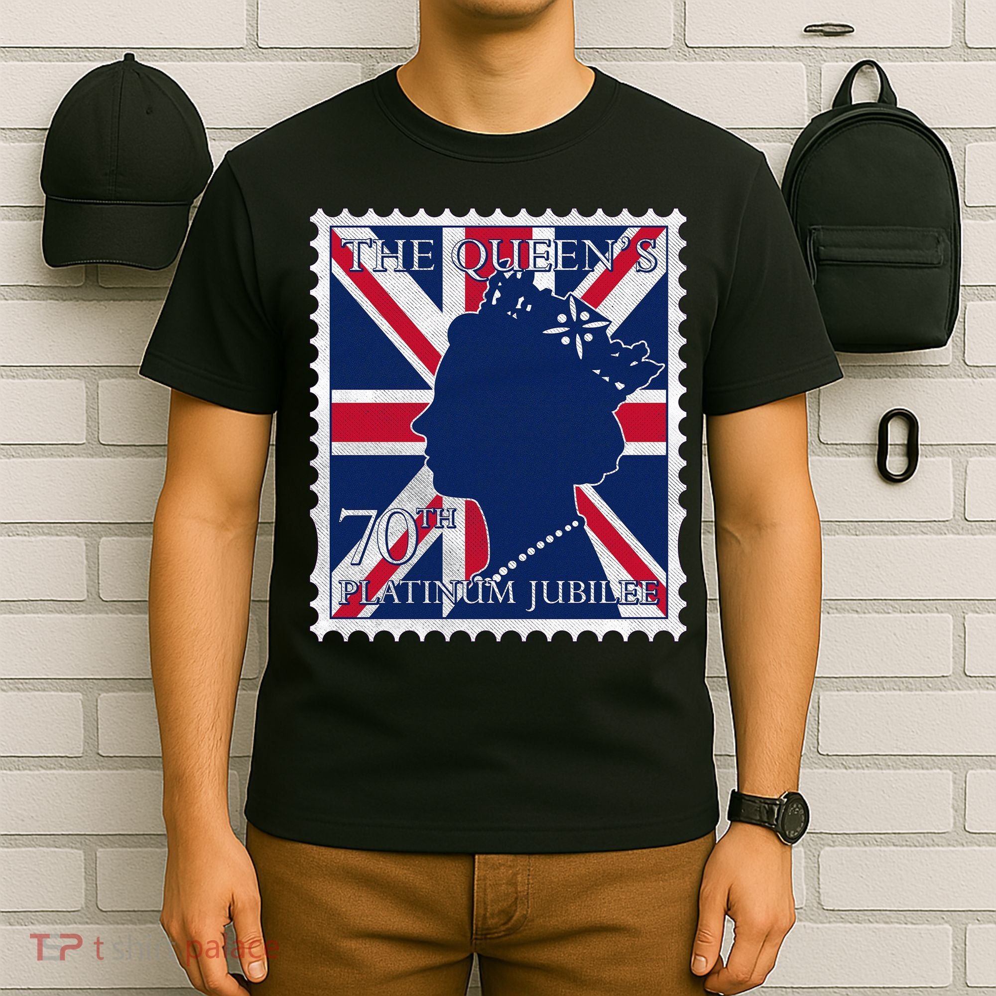 Queen Elizabeth Platinum Jubilee Celebration Queens 70th Anniversary Union Jack T-Shirt