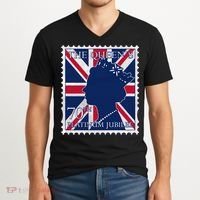 Queen Elizabeth Platinum Jubilee Celebration Queens 70th Anniversary Union Jack V-Neck T-Shirt thumb 2
