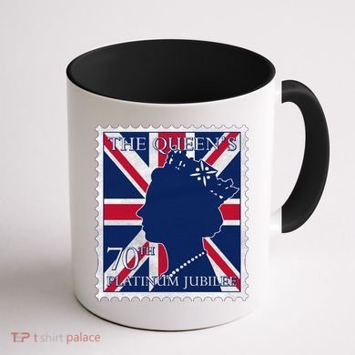 Queen Elizabeth Platinum Jubilee Celebration Queens 70th Anniversary Union Jack Coffee Mug back