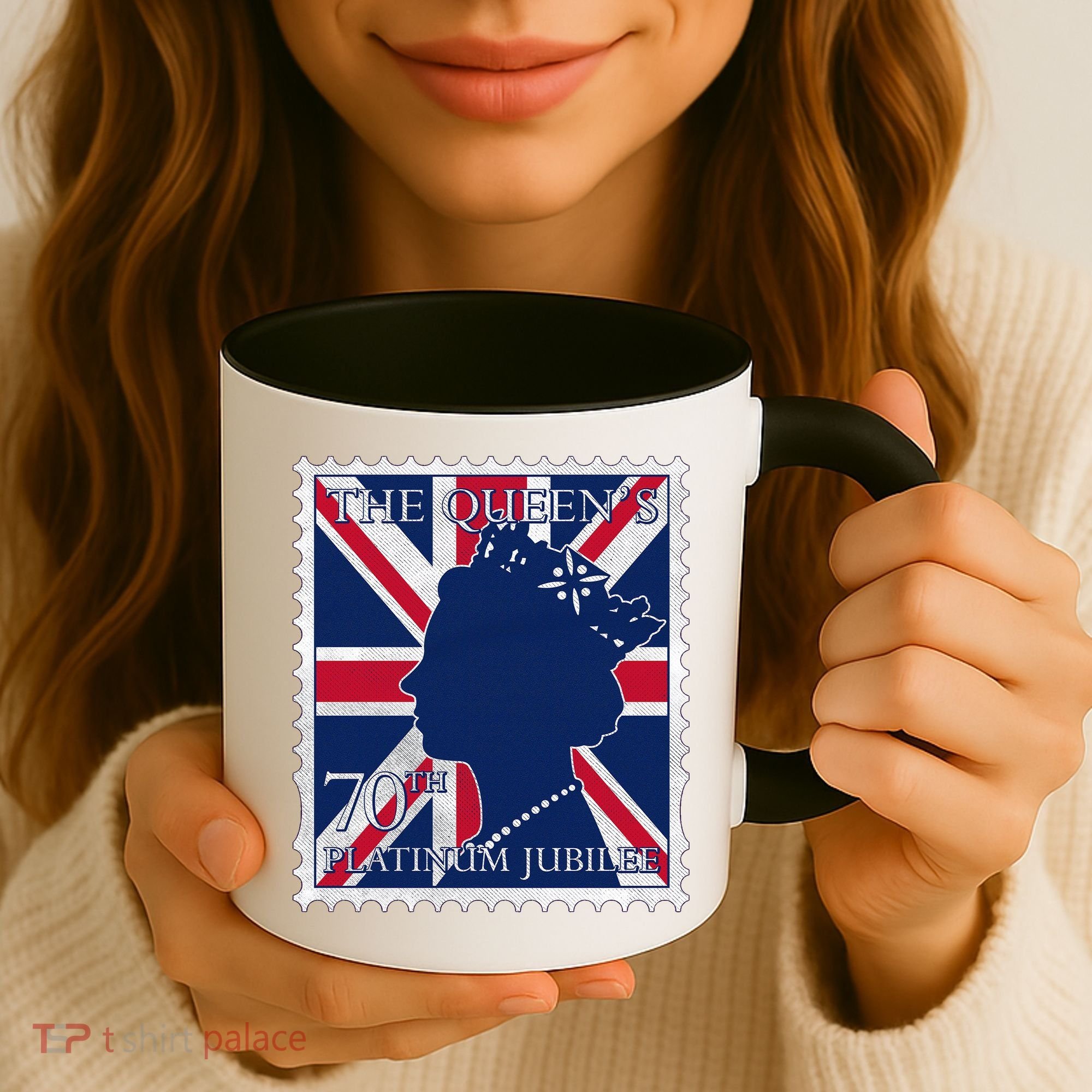 Queen Elizabeth Platinum Jubilee Celebration Queens 70th Anniversary Union Jack Coffee Mug