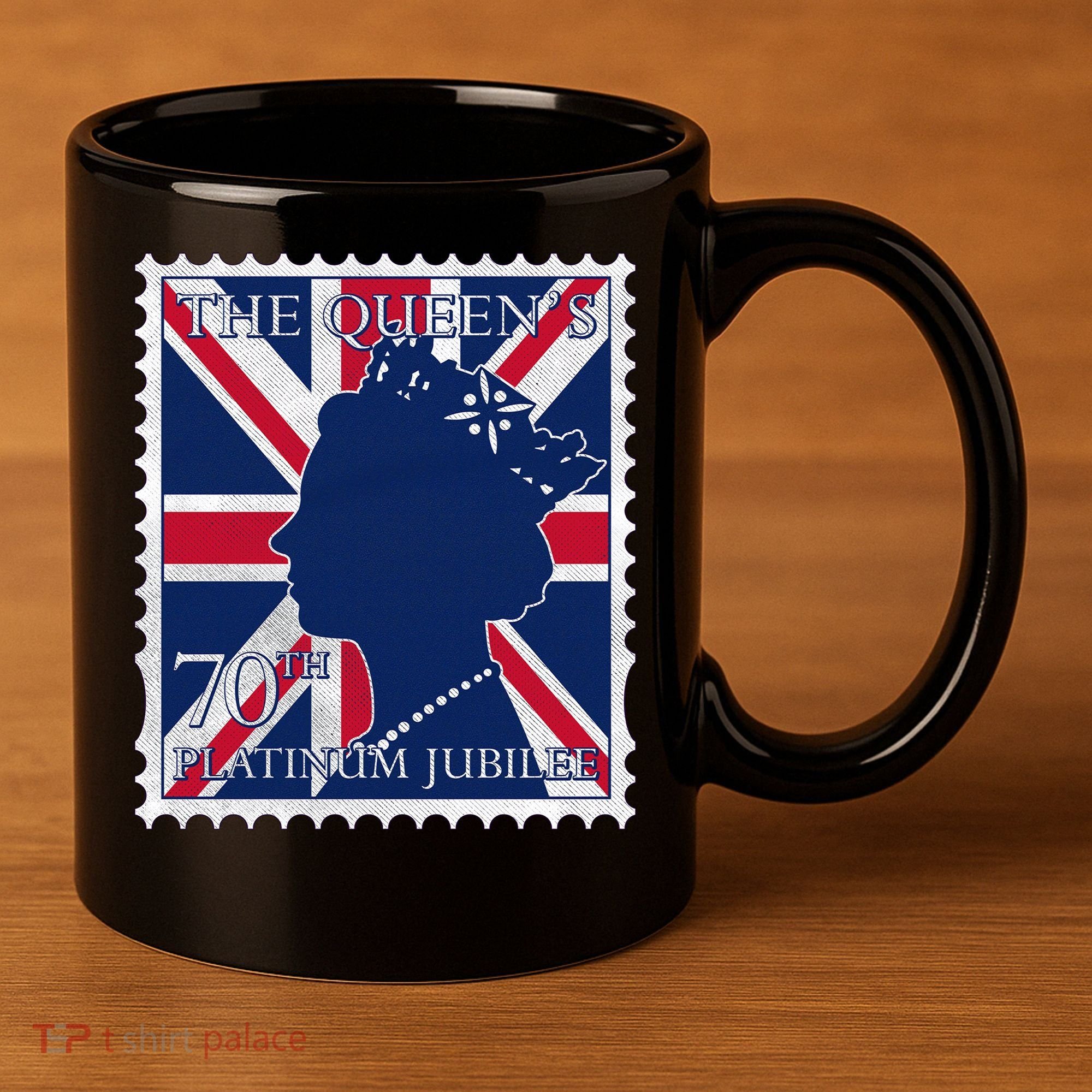 Queen Elizabeth Platinum Jubilee Celebration Queens 70th Anniversary Union Jack 11oz C Handle Ceramic Mug