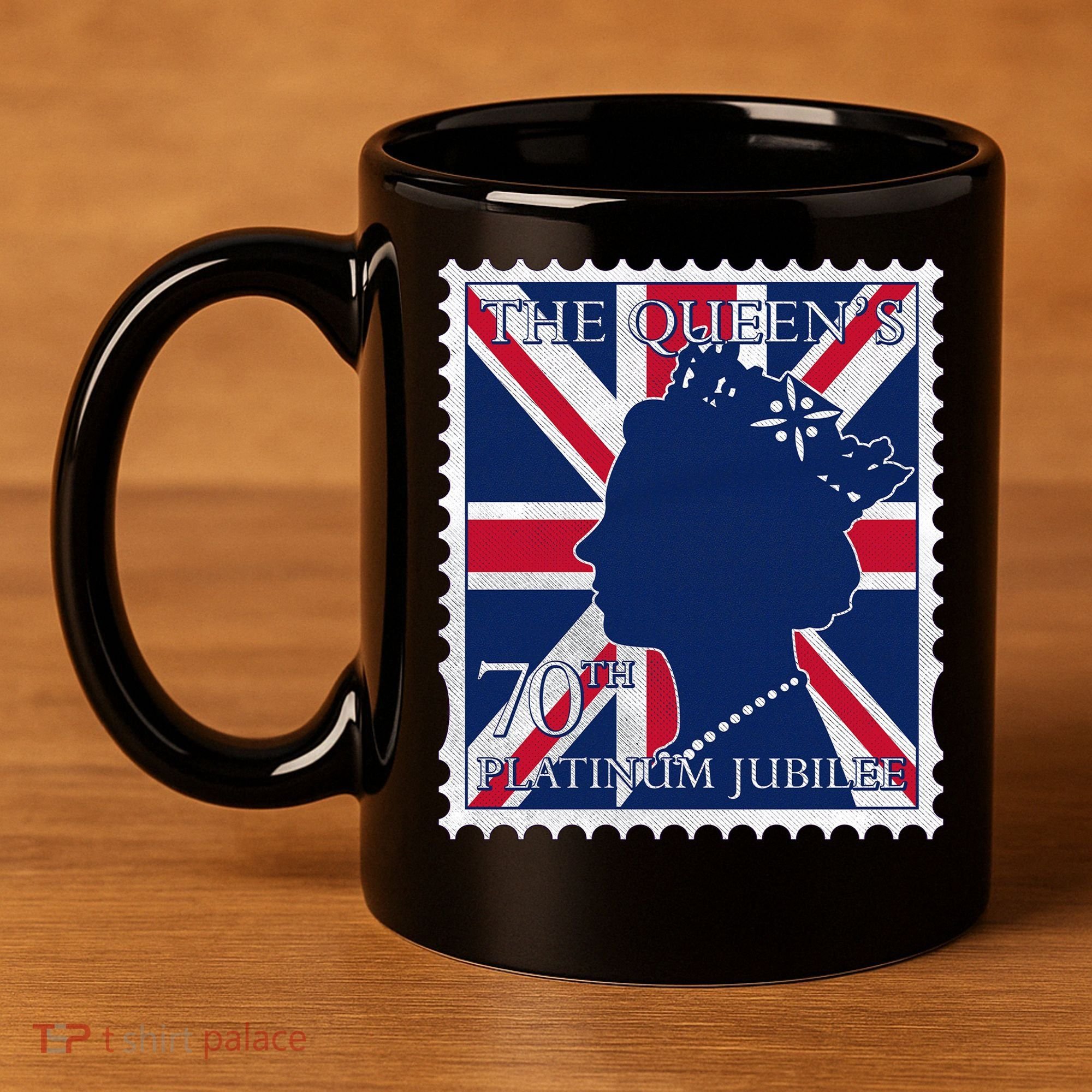 Queen Elizabeth Platinum Jubilee Celebration Queens 70th Anniversary Union Jack 11oz C Handle Ceramic Mug