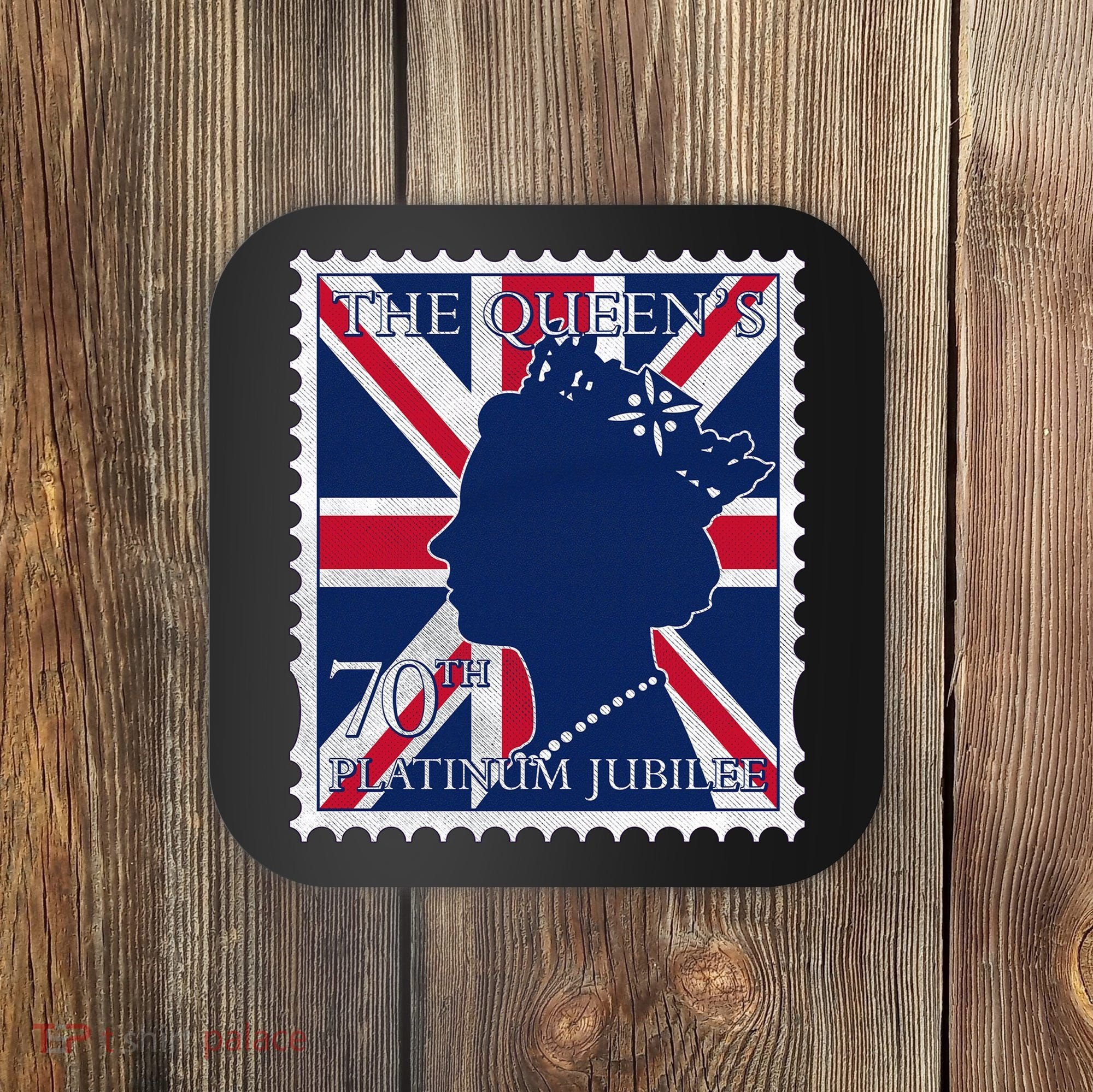 Queen Elizabeth Platinum Jubilee Celebration Queens 70th Anniversary Union Jack Coaster