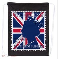 Queen Elizabeth Platinum Jubilee Celebration Queens 70th Anniversary Union Jack Drawstring Bag thumb 0