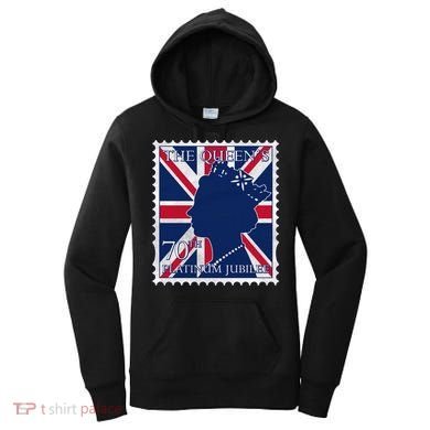 Queen Elizabeth Platinum Jubilee Celebration Queens 70th Anniversary Union Jack Women's Hoodie