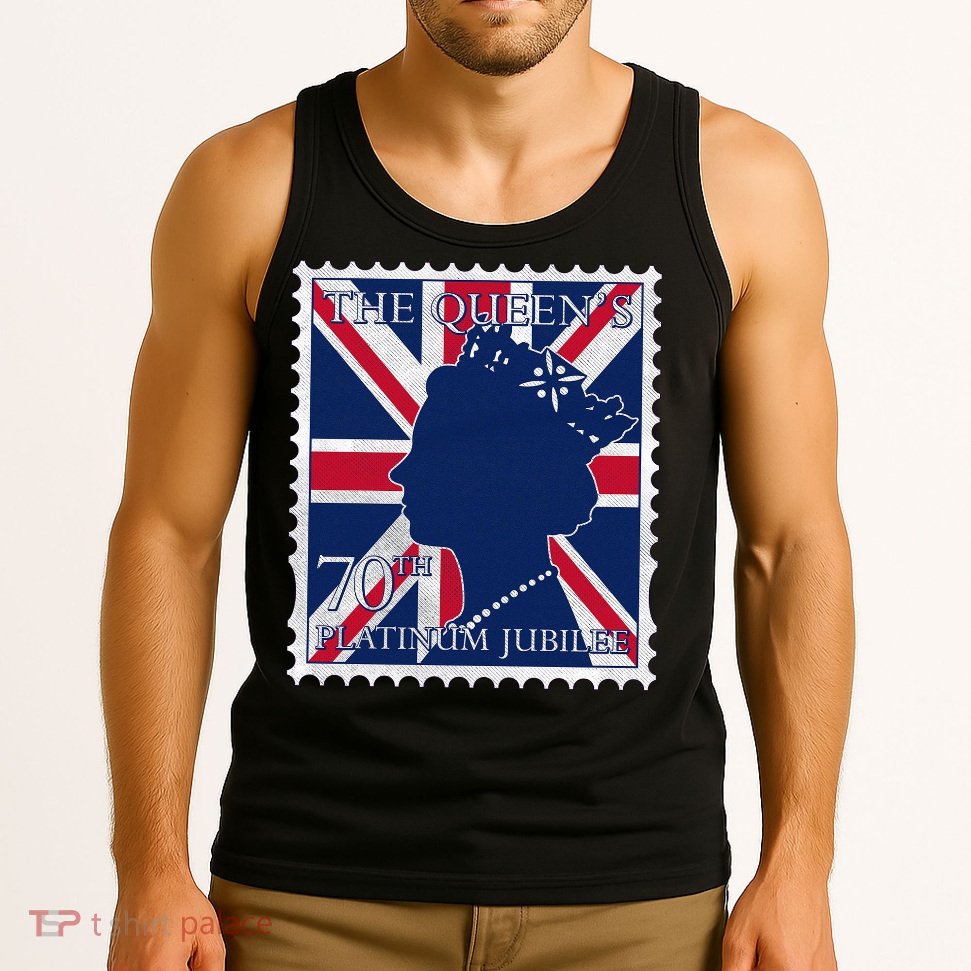 Queen Elizabeth Platinum Jubilee Celebration Queens 70th Anniversary Union Jack Tank Top