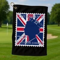 Queen Elizabeth Platinum Jubilee Celebration Queens 70th Anniversary Union Jack Golf Towel thumb 1