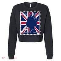 Queen Elizabeth Platinum Jubilee Celebration Queens 70th Anniversary Union Jack Cropped Pullover Crew thumb 0