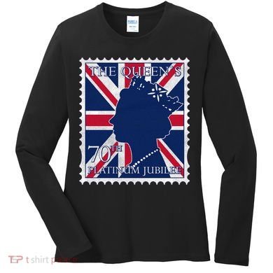 Queen Elizabeth Platinum Jubilee Celebration Queens 70th Anniversary Union Jack Women's Long Sleeve Shirt