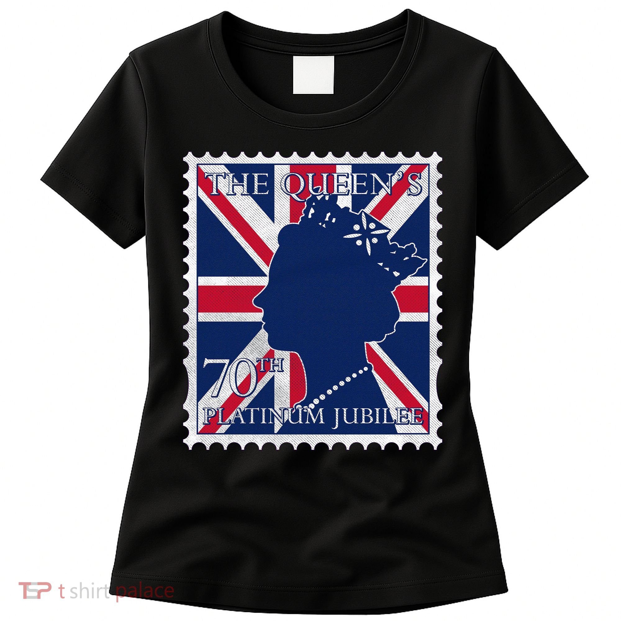 Queen Elizabeth Platinum Jubilee Celebration Queens 70th Anniversary Union Jack Women's T-Shirt