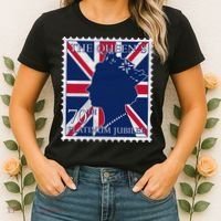Queen Elizabeth Platinum Jubilee Celebration Queens 70th Anniversary Union Jack Women's T-Shirt thumb 2