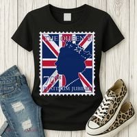 Queen Elizabeth Platinum Jubilee Celebration Queens 70th Anniversary Union Jack Women's T-Shirt thumb 3
