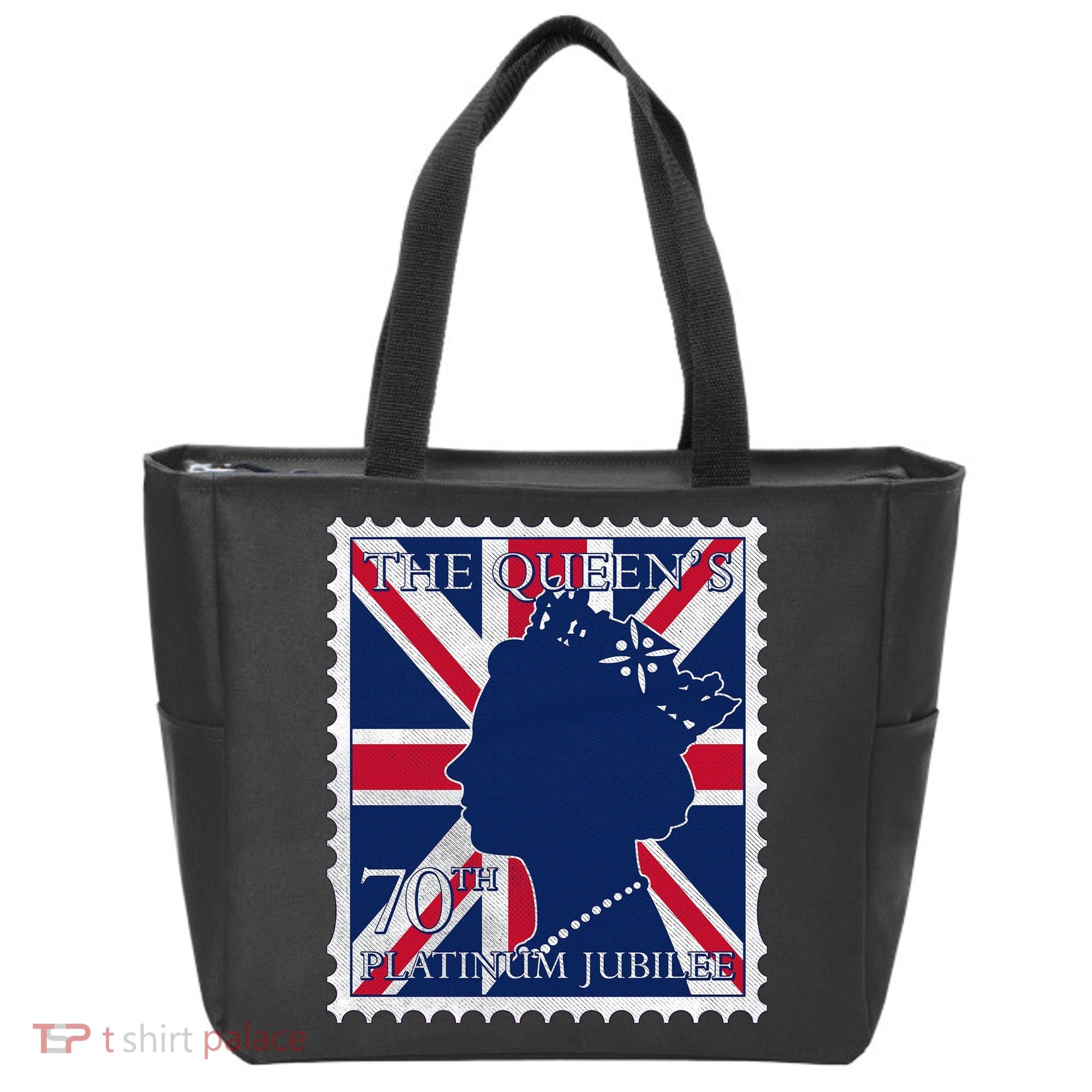 Queen Elizabeth Platinum Jubilee Celebration Queens 70th Anniversary Union Jack Tote Bag