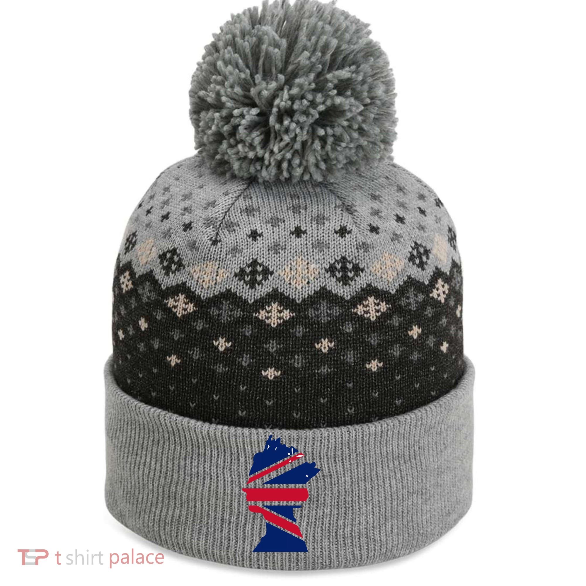 Queen Elizabeth Platinum Jubilee Celebration Queens 70th Anniversary Union Jack The Baniff Cuffed Pom Beanie