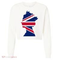 Queen Elizabeth Platinum Jubilee Celebration Queens 70th Anniversary Union Jack Cropped Pullover Crew thumb 0