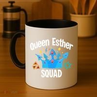Queen Esther Squad Gift Funny Jewish Gift Purim Happy Costume Gift Coffee Mug thumb 4