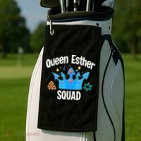 Queen Esther Squad Gift Funny Jewish Gift Purim Happy Costume Gift Golf Towel thumb 2