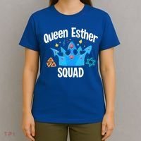 Queen Esther Squad Gift Funny Jewish Gift Purim Happy Costume Gift T-Shirt thumb 4
