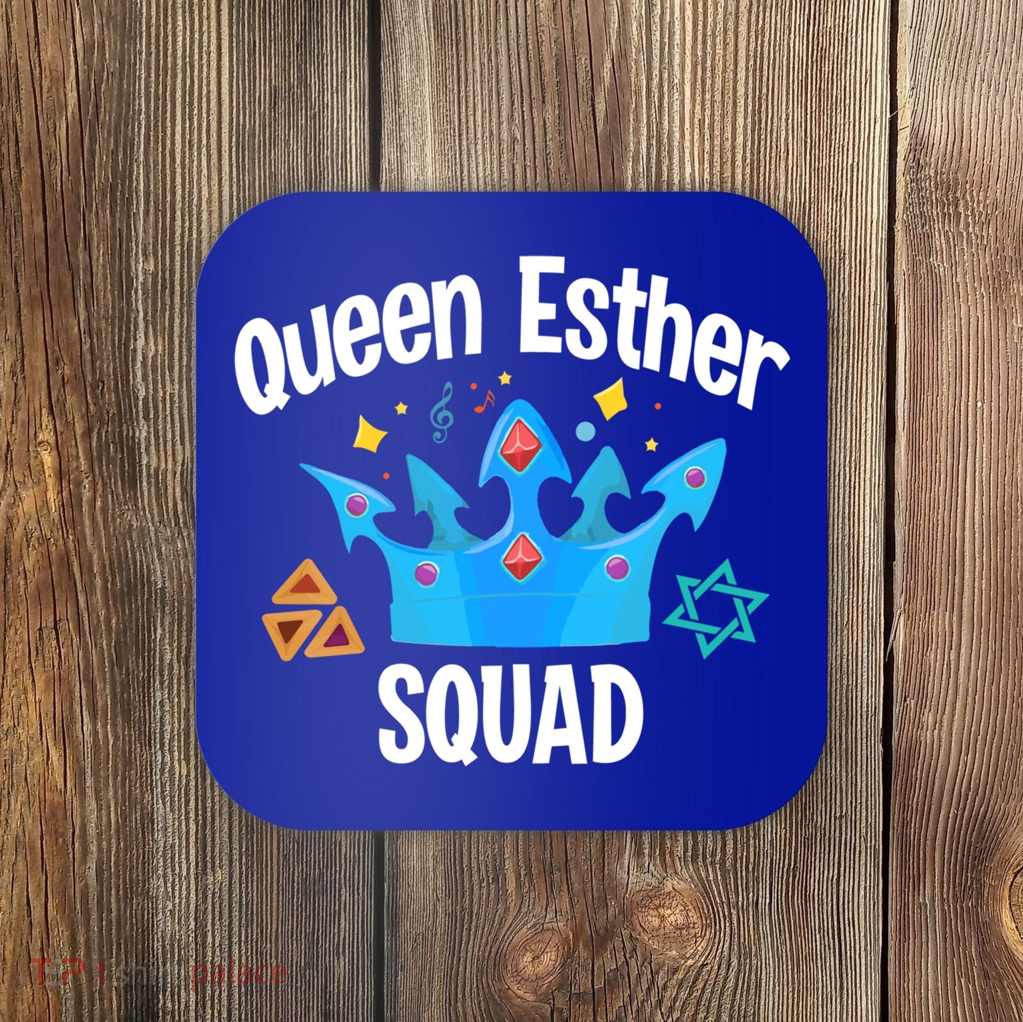 Queen Esther Squad Gift Funny Jewish Gift Purim Happy Costume Gift Coaster