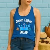 Queen Esther Squad Gift Funny Jewish Gift Purim Happy Costume Gift Women's Tank Top thumb 2