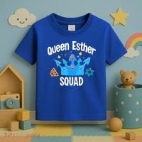 Queen Esther Squad Gift Funny Jewish Gift Purim Happy Costume Gift Toddler T-Shirt thumb 3